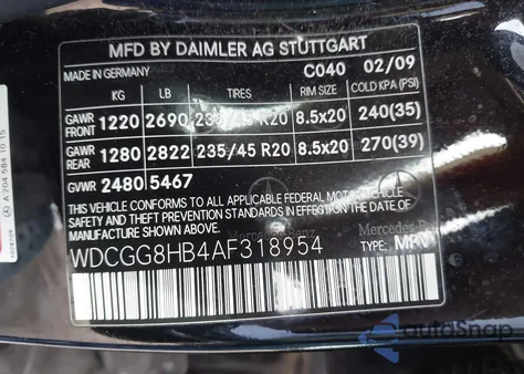 2010 Mercedes-Benz Glk 350 4Matic из США, поврежденный, VIN WDCGG8HB4AF318954